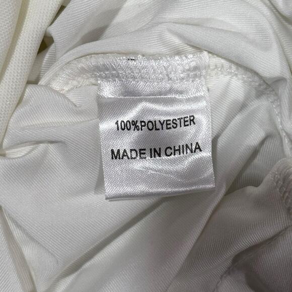 Hello Molly White One-Shoulder Bodysuit with Sheer Puff Sleeve – Size Medium - Picture 5 of 5